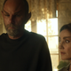 Zhaban and Laris watch as Picard defends their people in his otherwise disastrous interview.